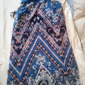 Boutique Dress -Size medium - Blue Pink - Floral - Preppy Classic OldMoney